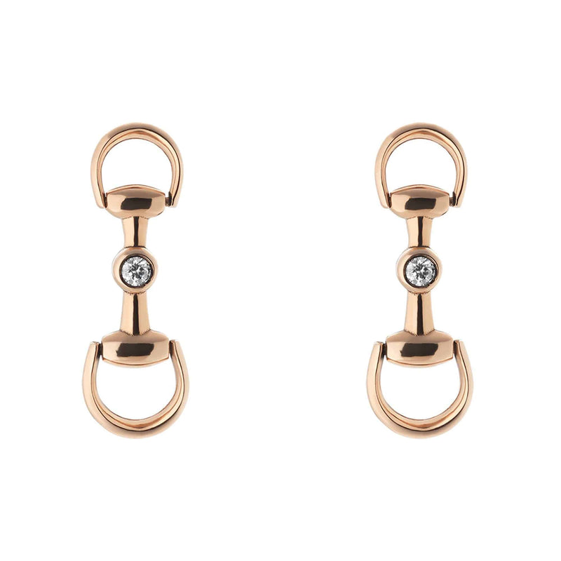 Gucci Gucci Horsebit 18ct Rose Gold Diamond Drop Earrings - Berry's Jewellers