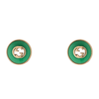 Gucci Interlocking 18ct Rose Gold And Green Agate Stud Earrings