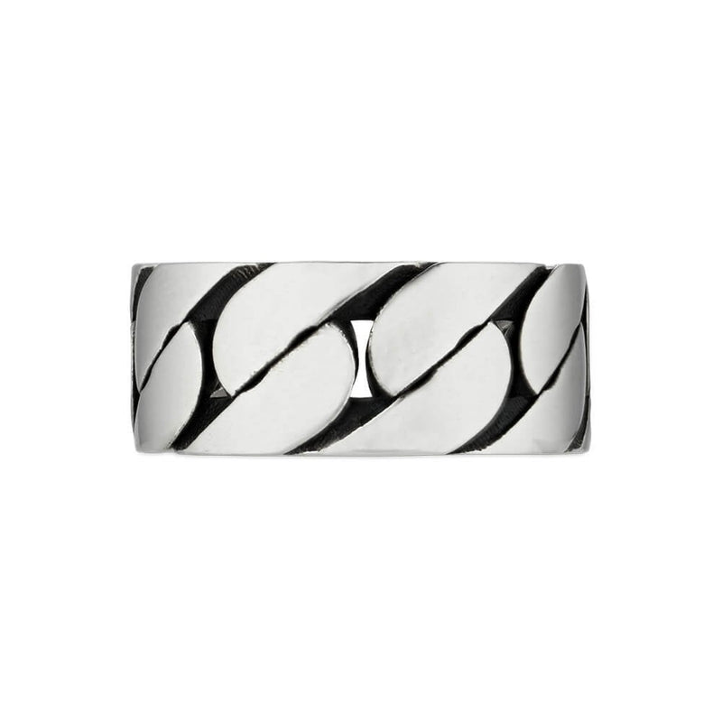 Gucci Gucci Interlocking Sterling Silver Logo 8mm Band Ring - Berry's Jewellers