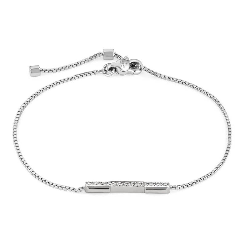 Gucci Gucci Link to Love 18ct White Gold Diamond Pave Set Bracelet - Berry's Jewellers