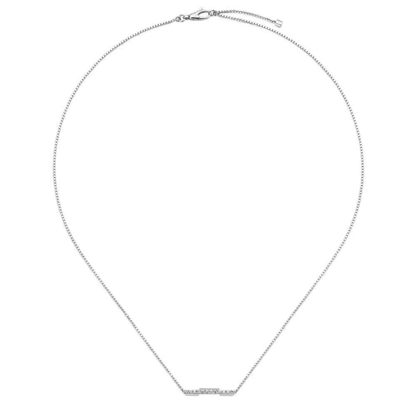 Gucci Gucci Link to Love 18ct White Gold Diamond Pave Set Necklace - Berry's Jewellers