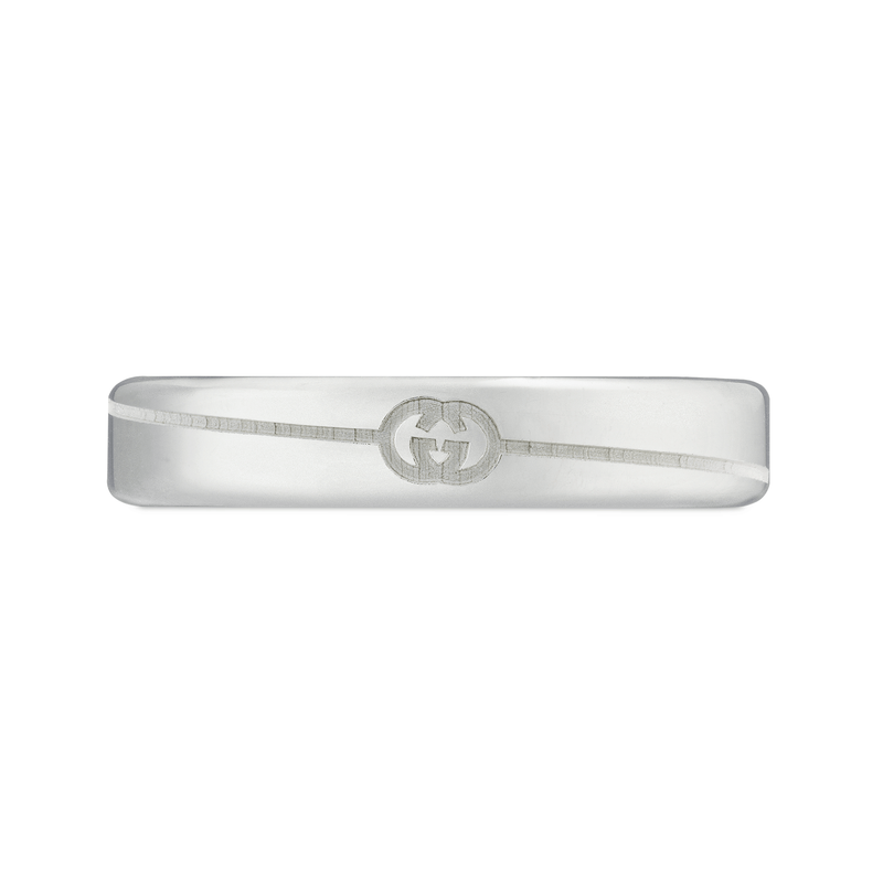 Gucci Gucci Tag Sterling Silver Slim With Interlocking  Logo Ring - Berry's Jewellers