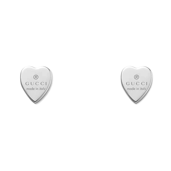 Gucci Trademark Sterling Silver Heart Stud Earrings - Berry's Jewellers