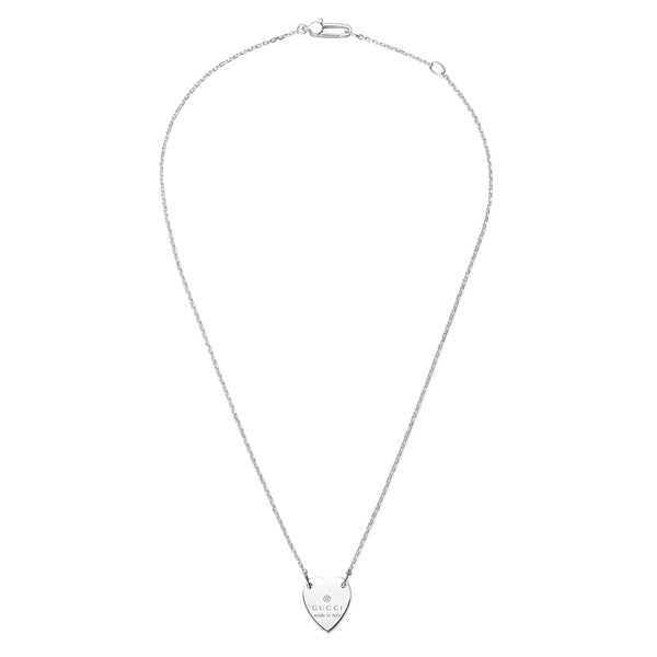 Gucci Trademark Sterling Silver Necklace With Heart Motif - Berry's Jewellers