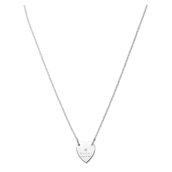 Gucci Trademark Sterling Silver Necklace With Heart Motif - Berry's Jewellers