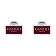 Gucci Trademark Sterling Silver And Red Enamel Cufflinks
