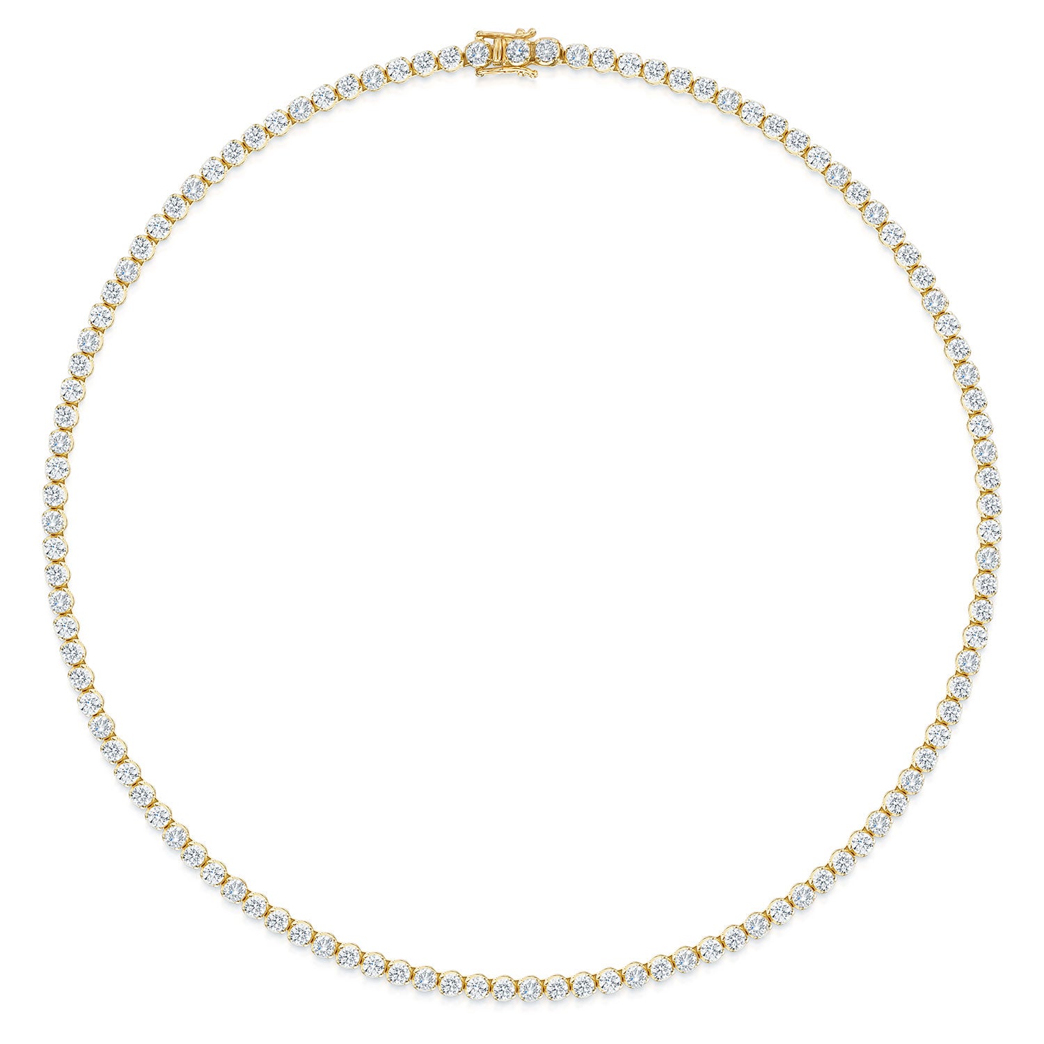18ct Yellow Gold Round Brilliant Cut Diamond Claw Set Collarette