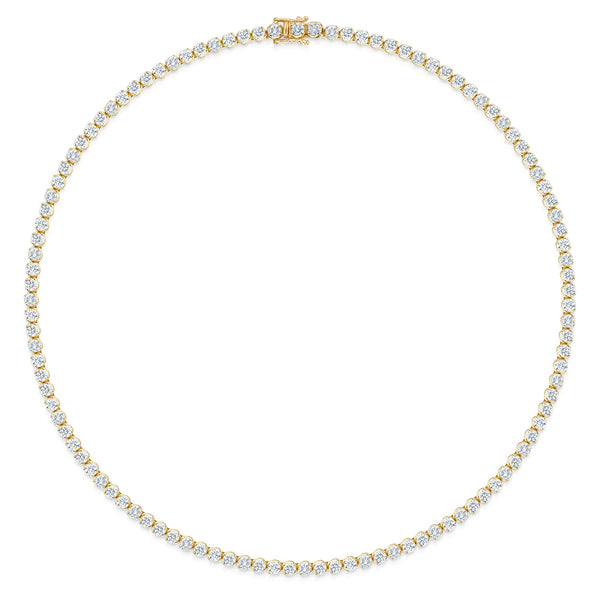 18ct Yellow Gold Round Brilliant Cut Diamond Claw Set Collarette
