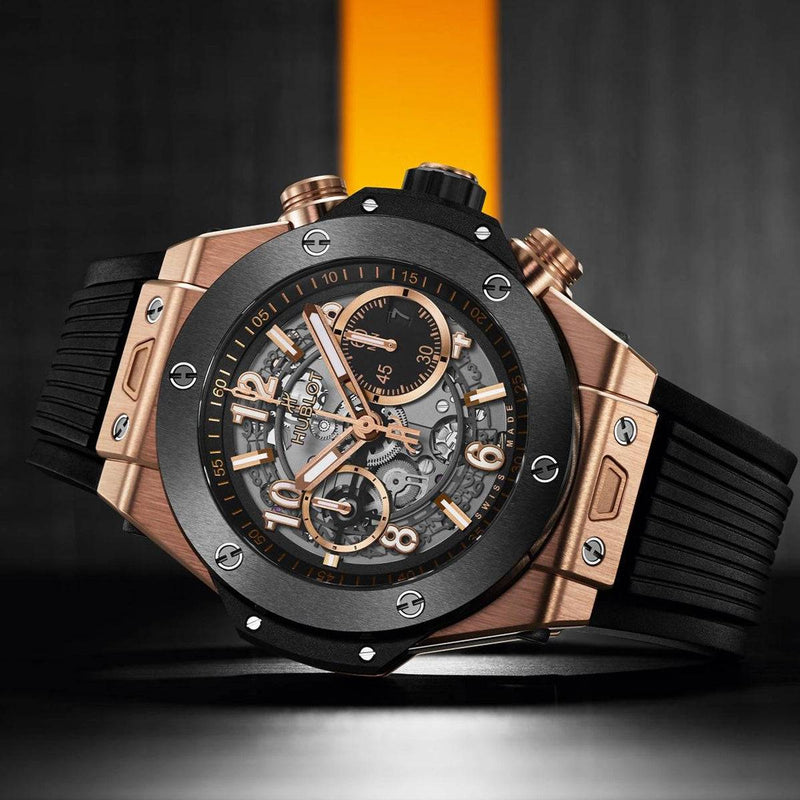 Hublot Big Bang Unico King Gold Ceramic Automatic Strap Watch
