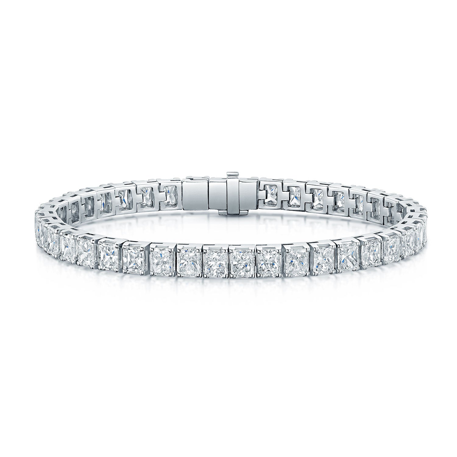 Platinum Radiant Cut Diamond Tennis Bracelet
