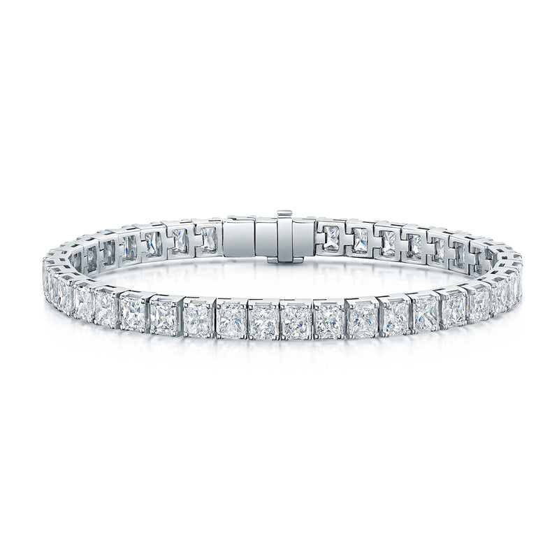 Platinum Radiant Cut Diamond Tennis Bracelet