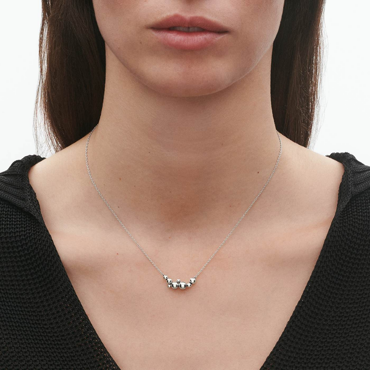 Georg Jensen Moonlight Grapes Chain Sterling Silver Pendant - Berry's Jewellers