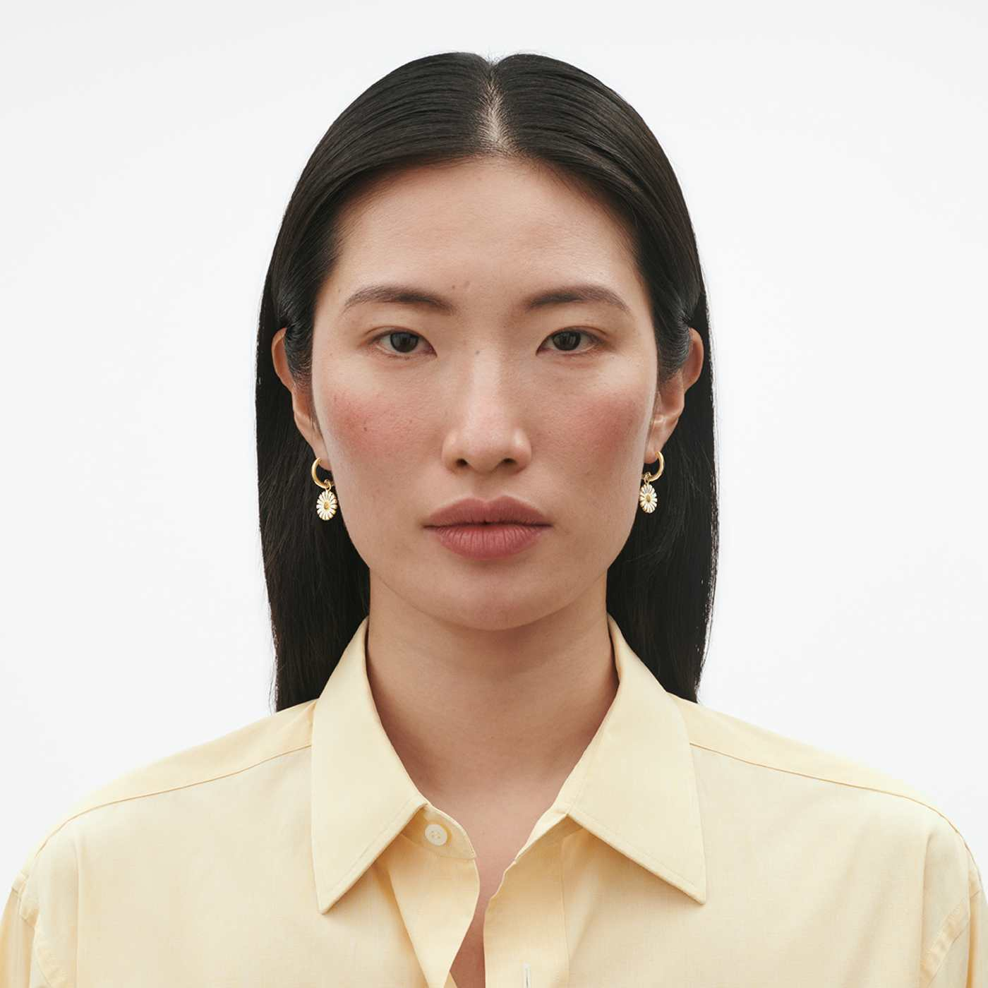 Daisy 18ct Yellow Gold Plated Hoop Drop Earrings