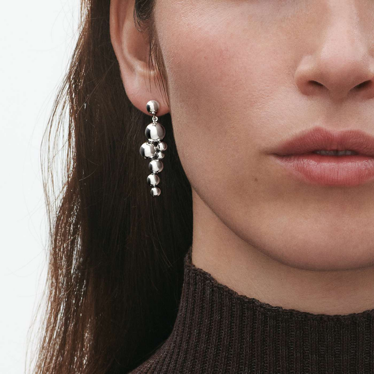 Georg Jensen Moonlight Grapes silver drop earrings - Berry's Jewellers