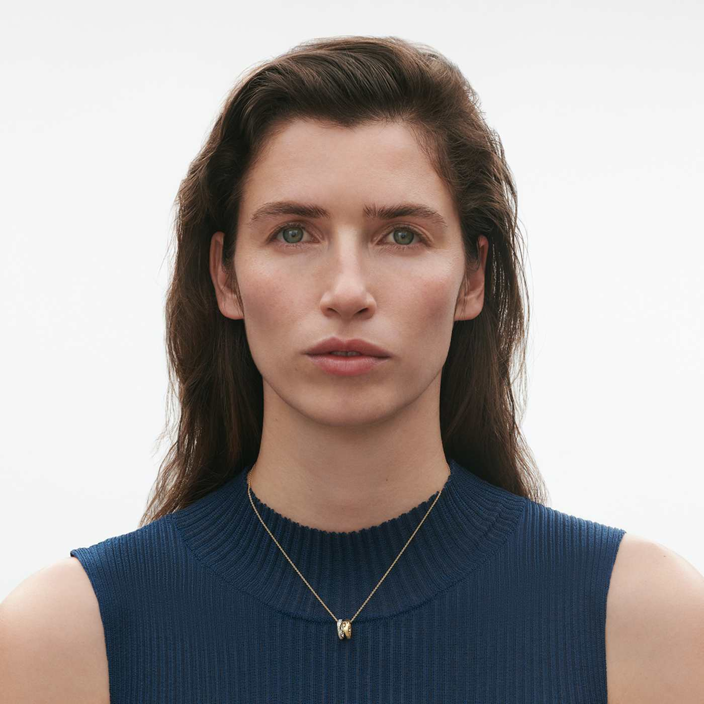 Fusion 18ct Yellow And White Gold Diamond Set Open Pendant