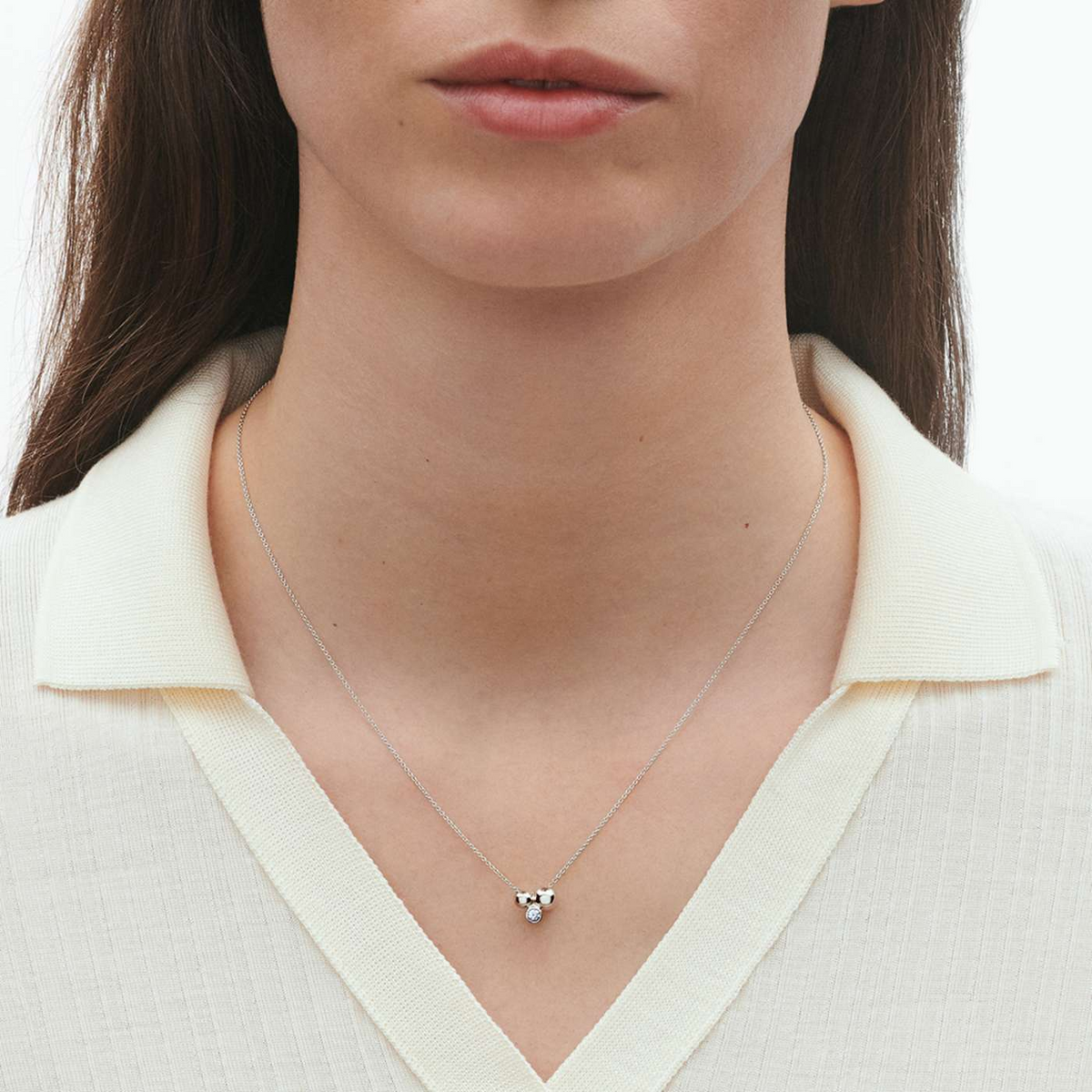 Georg Jensen Moonlight Grapes Sterling Silver Diamond Set Pendant - Berry's Jewellers