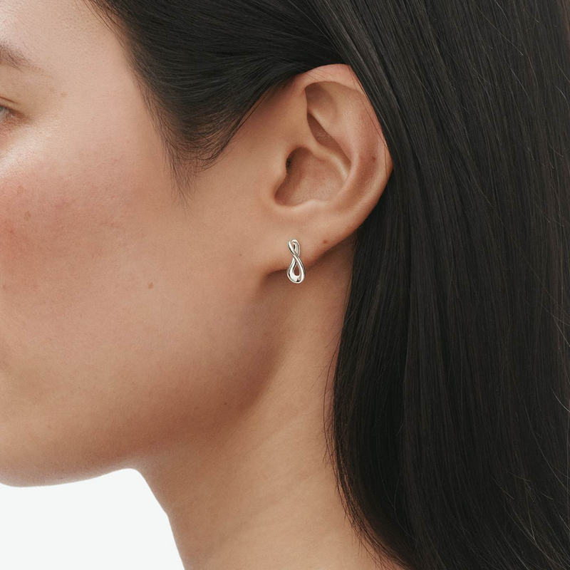 Infinity Silver Stud Earrings