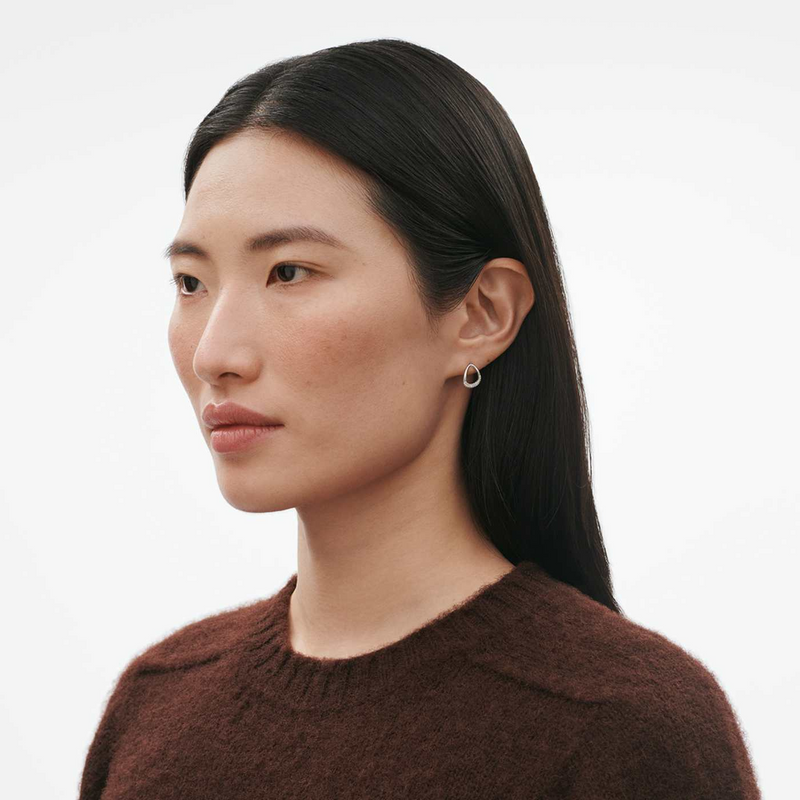 Georg Jensen Sterling Silver Offspring Diamond Stud Earrings - Berry's Jewellers