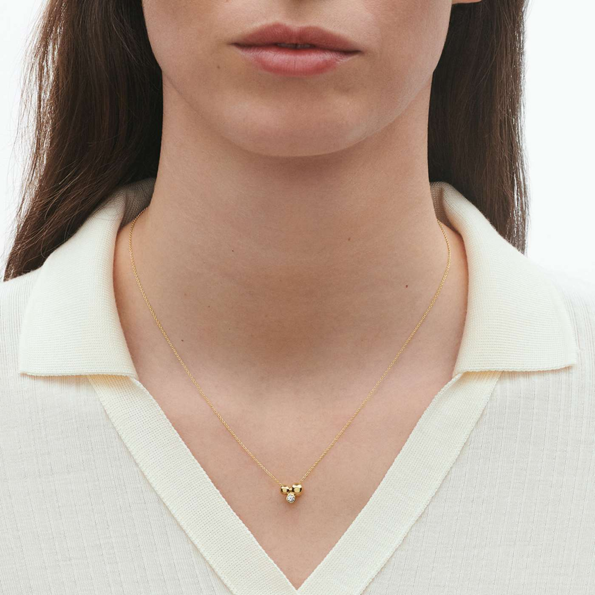 Georg Jensen Moonlight Grapes 18ct Yellow Gold Diamond Set Pendant - Berry's Jewellers