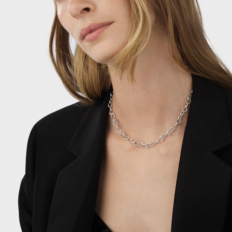 Georg Jensen Offspring Sterling Silver Link Necklace - Berry's Jewellers