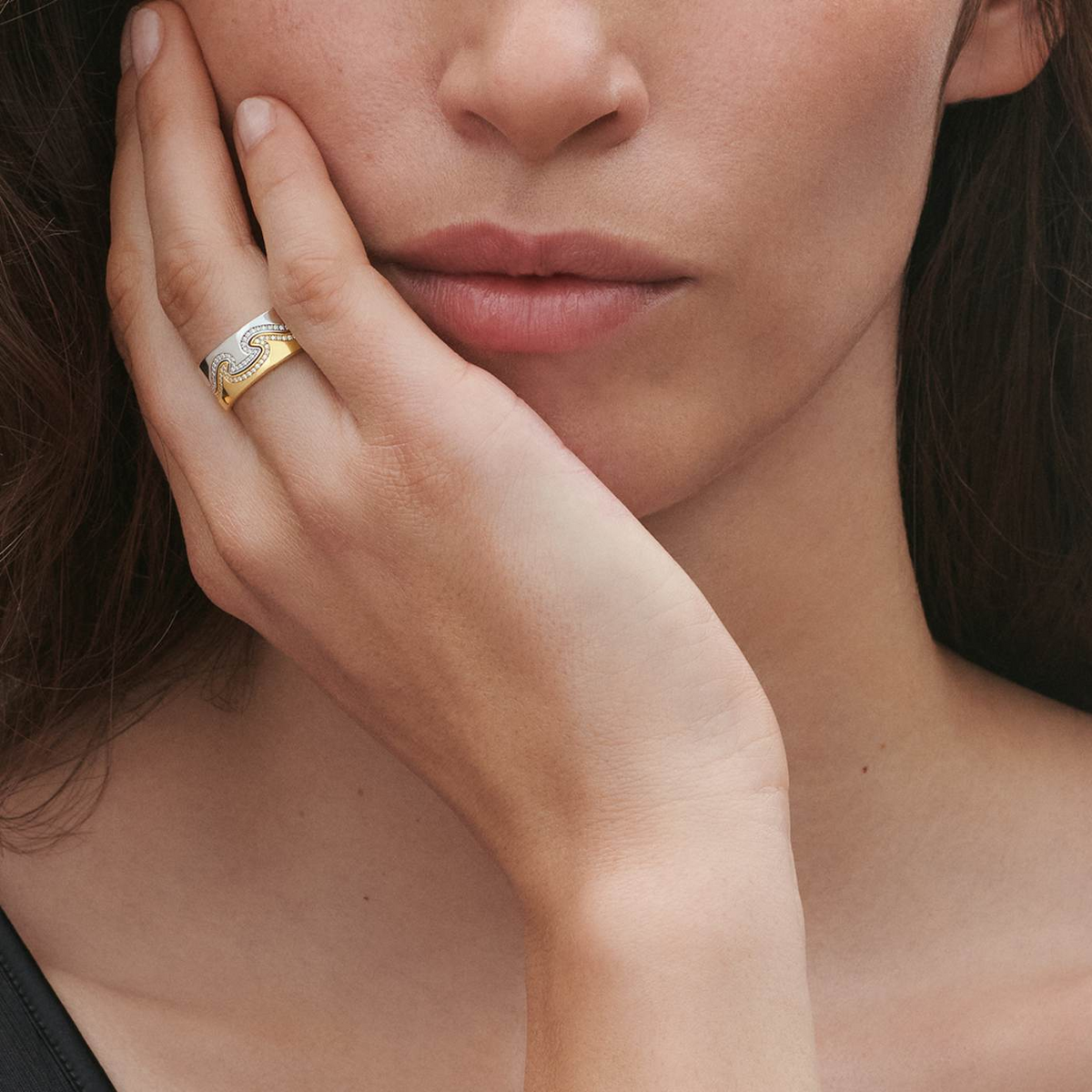 Georg Jensen Fusion 18ct Yellow Gold Diamond Set End Ring - Berry's Jewellers