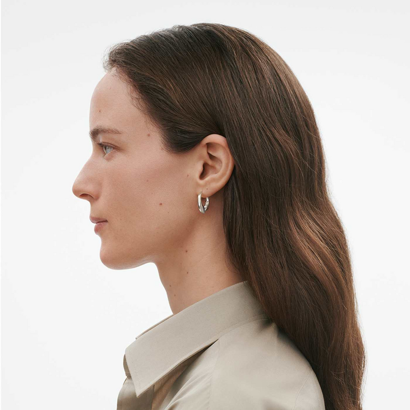 Georg Jensen Reflect Silver Large Earhoops - Berry's Jewellers