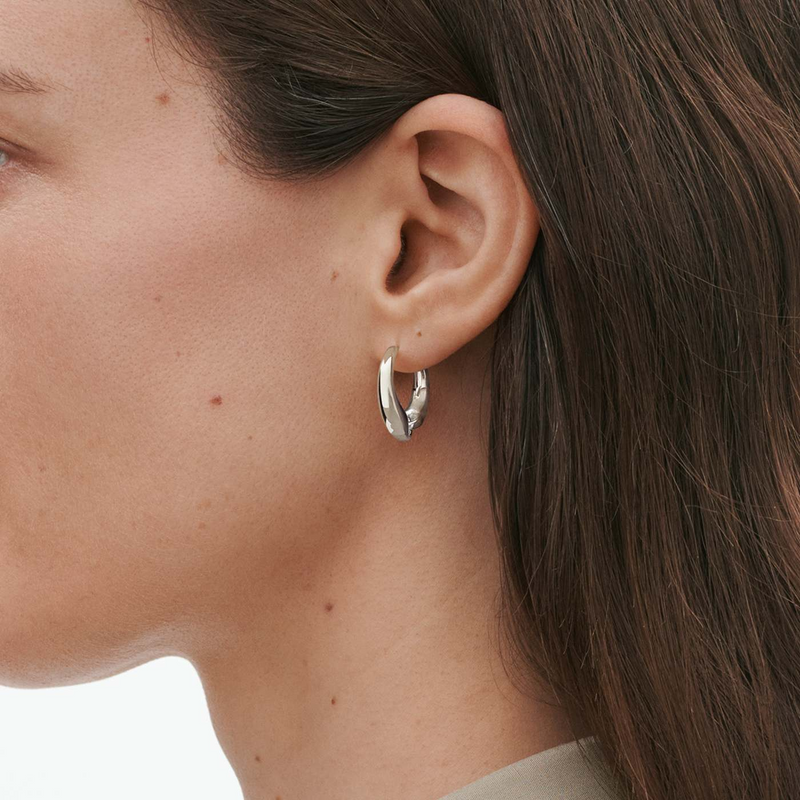 Georg Jensen Reflect Silver Large Earhoops - Berry's Jewellers