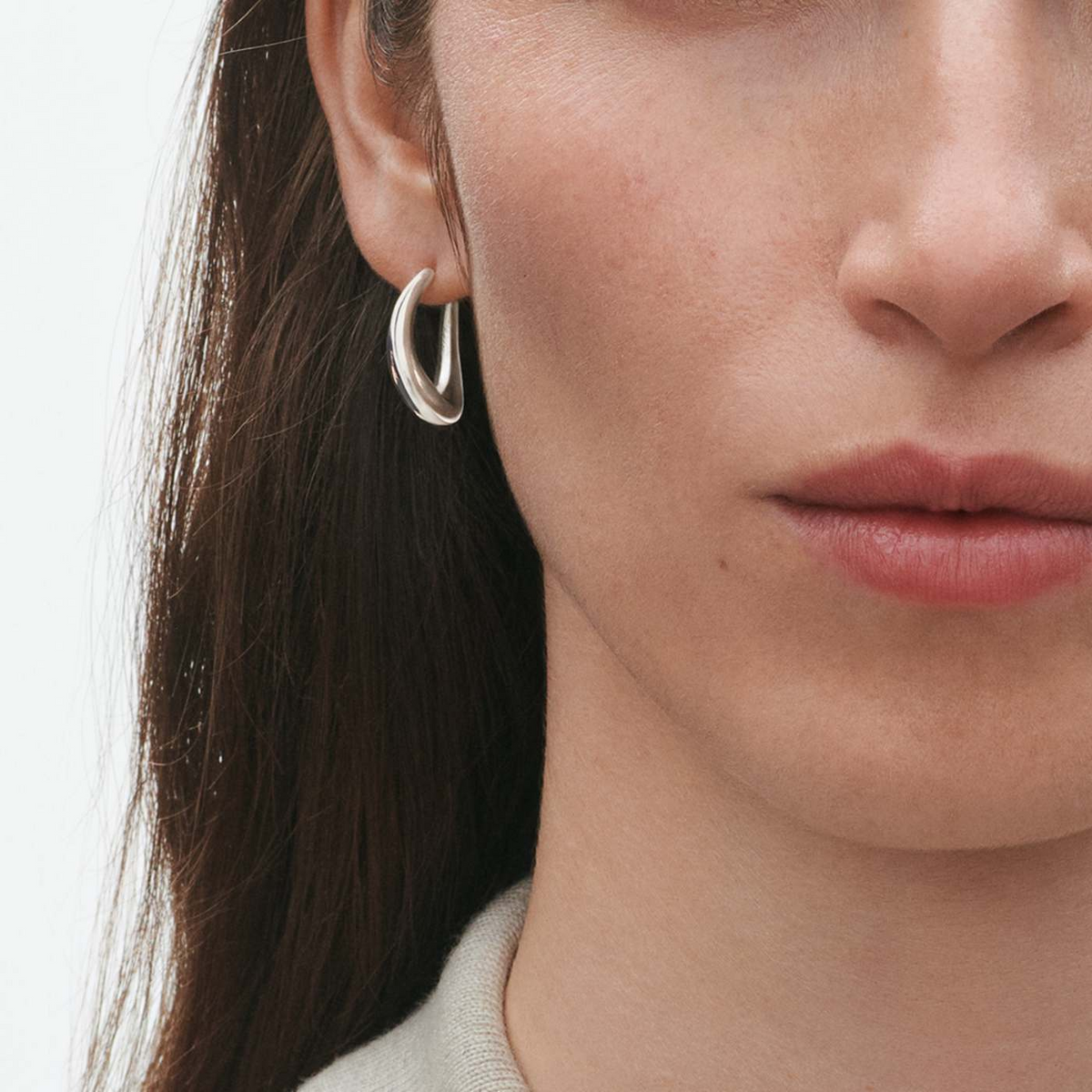 Georg Jensen Offspring Medium Sterling Silver Earhoops - Berry's Jewellers