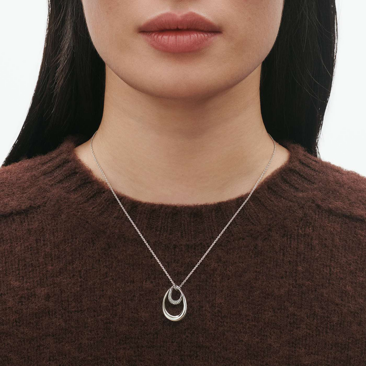 Georg Jensen Sterling Silver Offspring Diamond Pendant - Berry's Jewellers