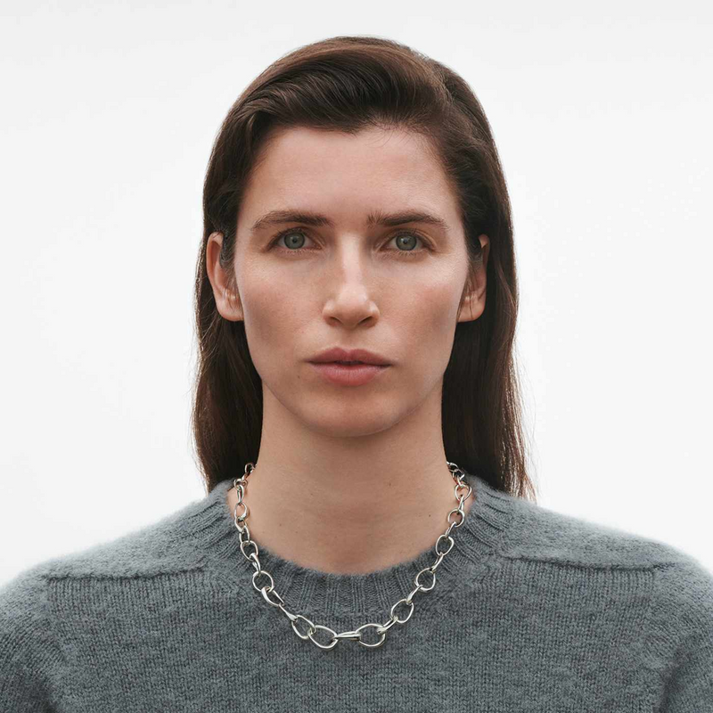 Offspring Sterling Silver Graduated Link Necklace