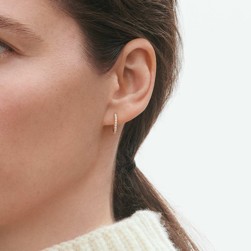 Signature Diamonds 18ct Yellow Gold Diamond Set Single Hoop Earring