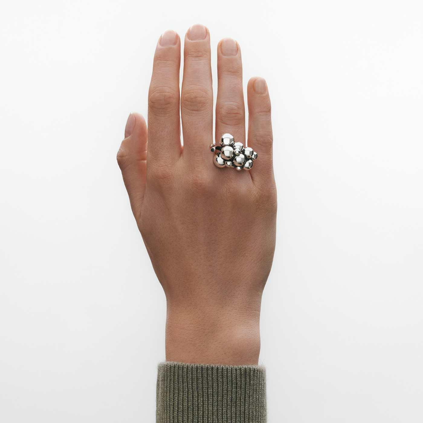 Moonlight Grapes Silver Medium Ring