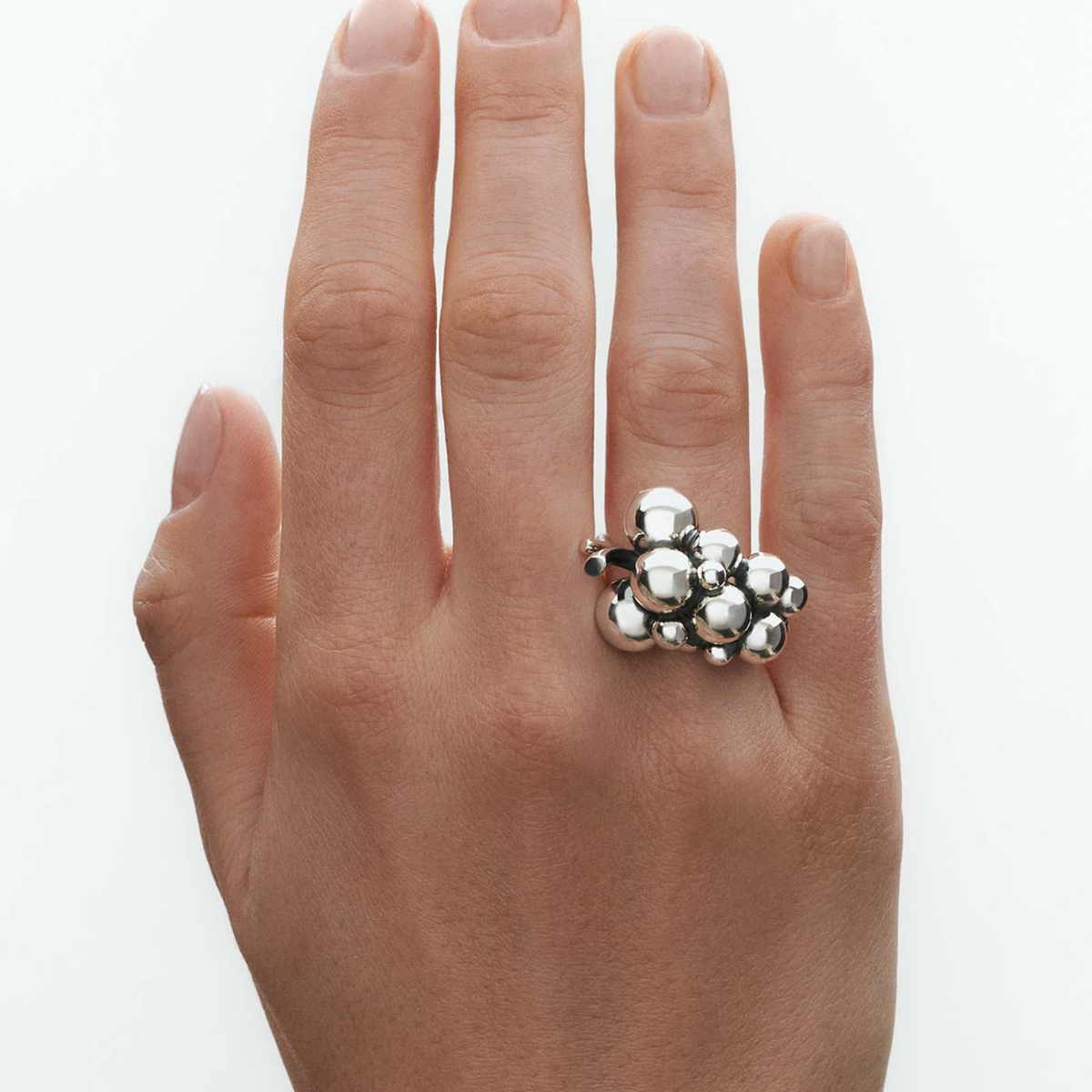Georg Jensen Moonlight Grapes Silver Medium Ring - Berry's Jewellers