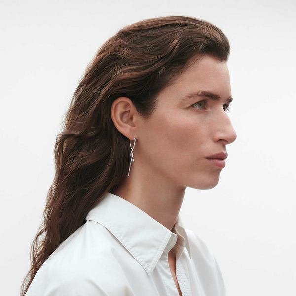 Mercy Sterling Silver Twisted Long Drop Earrings