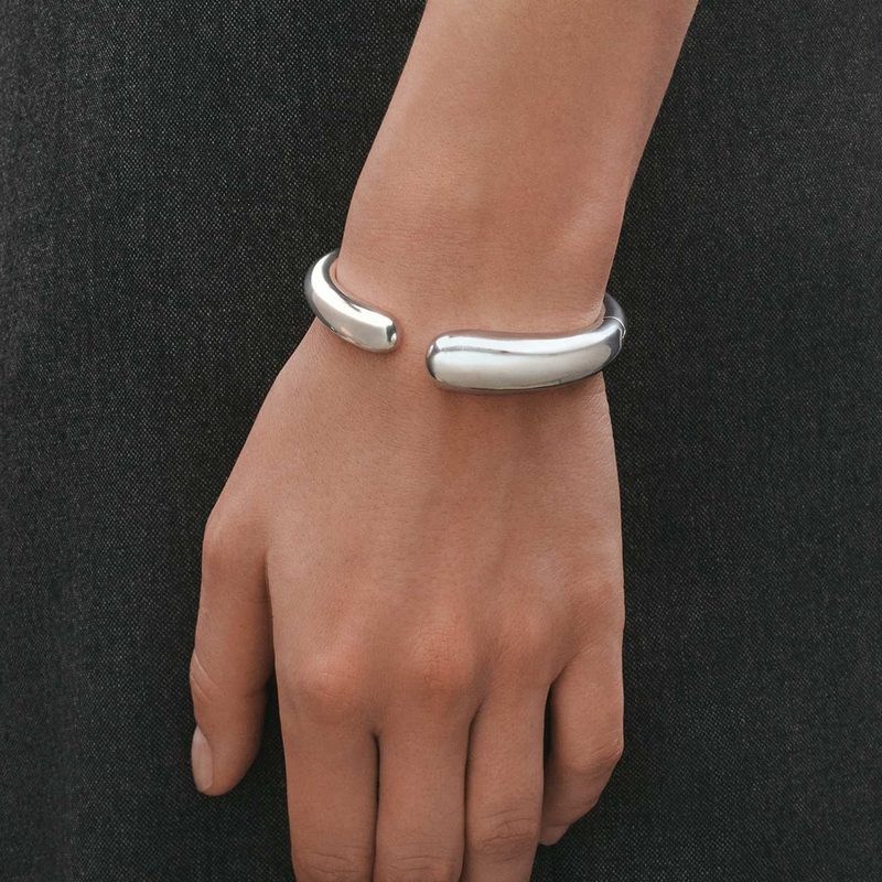 Mercy Sterling Silver Hinged Bangle