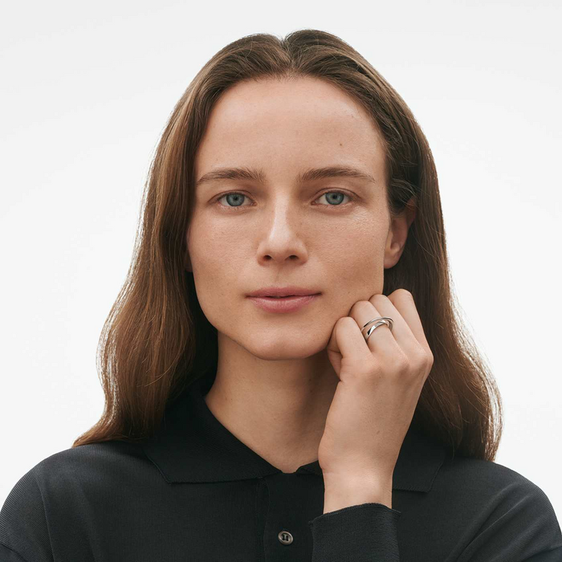 Georg Jensen Mobius Sterling Silver Crossover Dress Ring - Berry's Jewellers