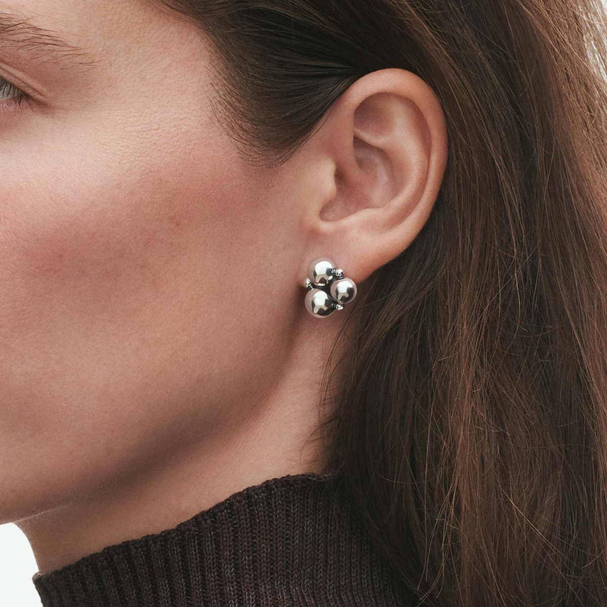 Georg Jensen Moonlight Grapes silver stud earrings - Berry's Jewellers