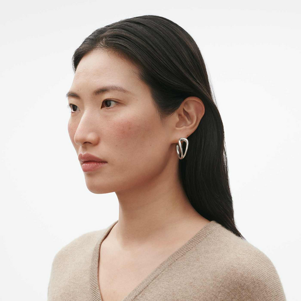 Mercy Silver Hoop Earrings