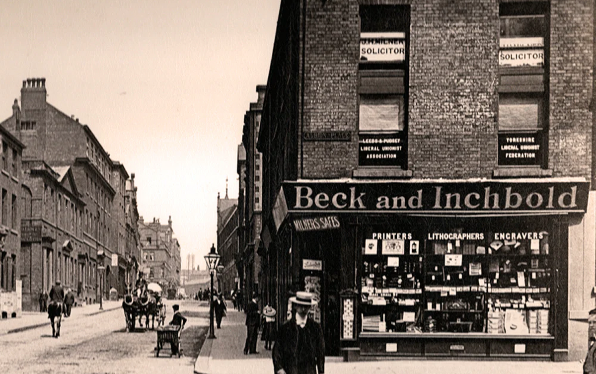 Historic Leeds street scene from the Berry's archive