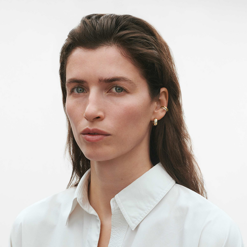 Georg Jensen Fusion 18ct Gold Diamond Set Hoop Earrings - Berry's Jewellers