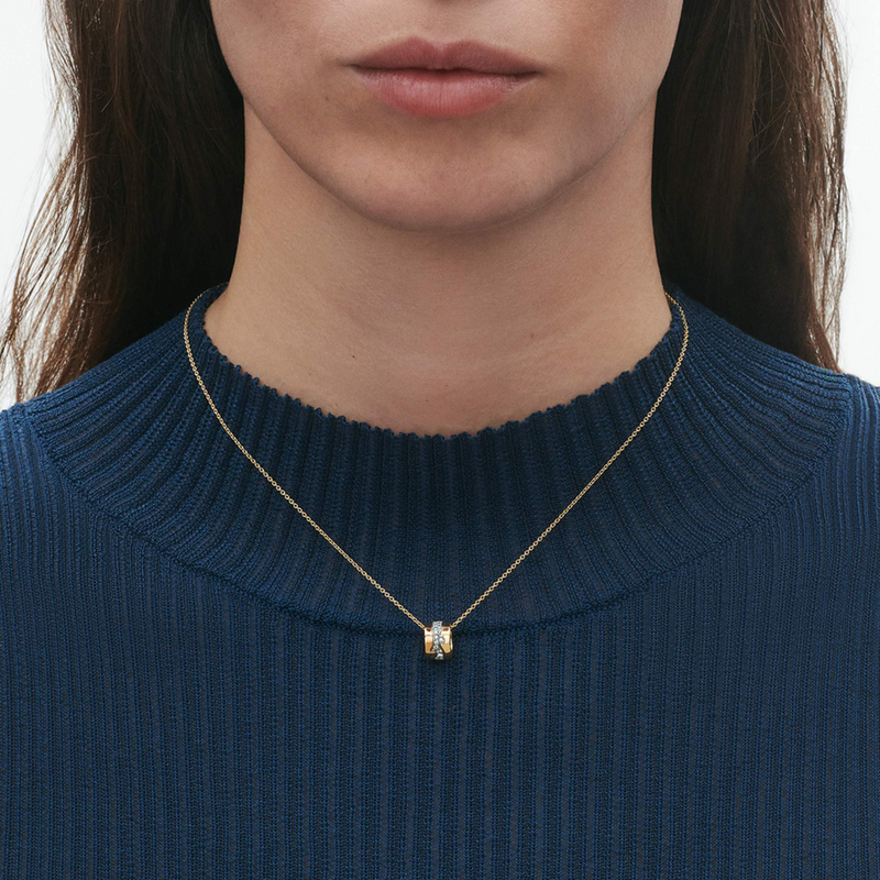 Georg Jensen Fusion 18ct Gold Pave Diamond Set Pendant - Berry's Jewellers