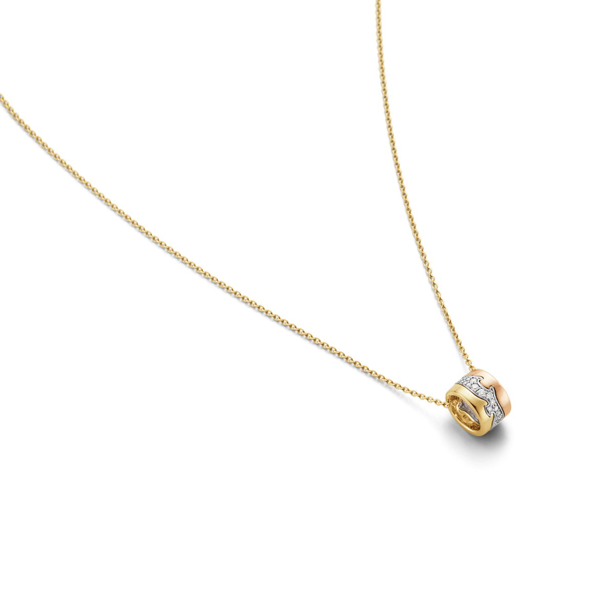 Georg Jensen Fusion 18ct Gold Pave Diamond Set Pendant - Berry's Jewellers