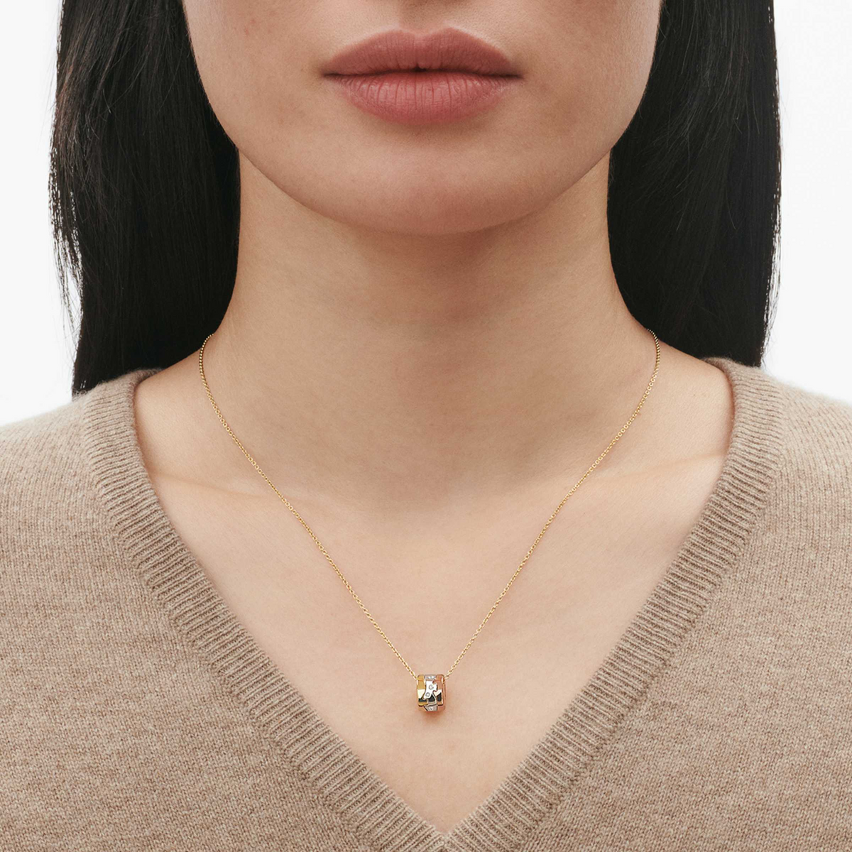 Georg Jensen Fusion 18ct Gold Diamond Set Pendant - Berry's Jewellers