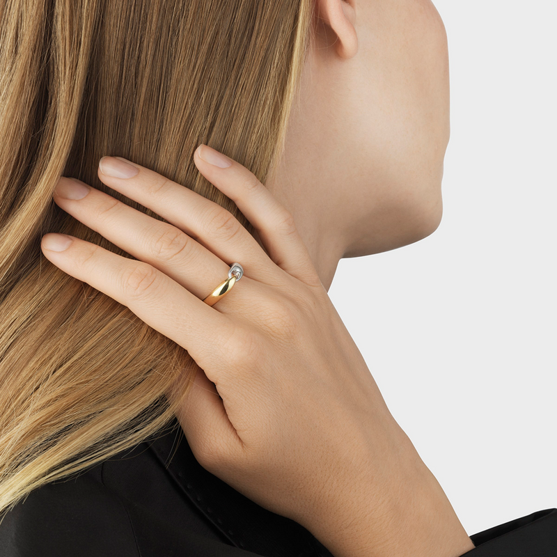 Georg Jensen Reflect 18ct Yellow Gold And Silver Small Ring - Berry's Jewellers