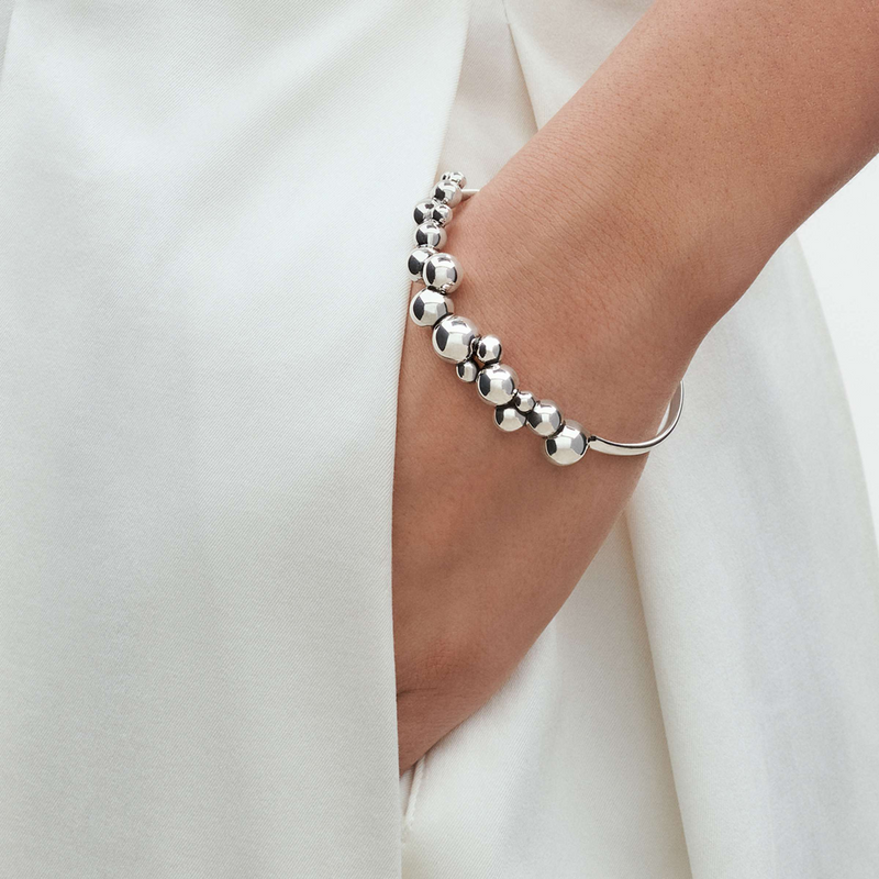 Moonlight Grapes Silver Bangle