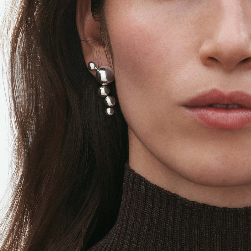 Moonlight Grapes Silver Earrings