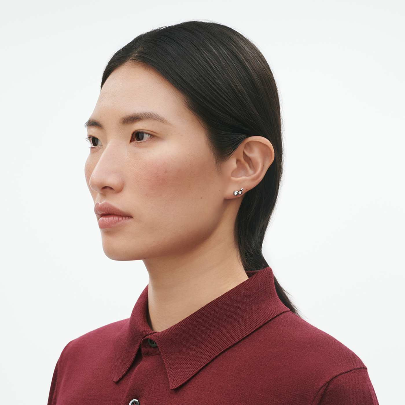 Moonlight Grapes Ear Silver Studs