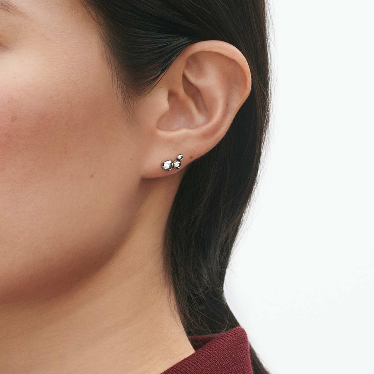 Georg Jensen Moonlight Grapes Ear Silver Studs - Berry's Jewellers