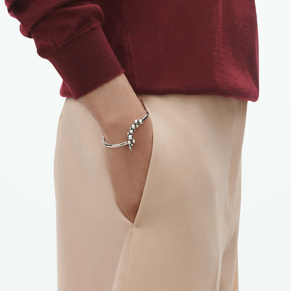 Moonlight Grapes Luxury Silver Bangle