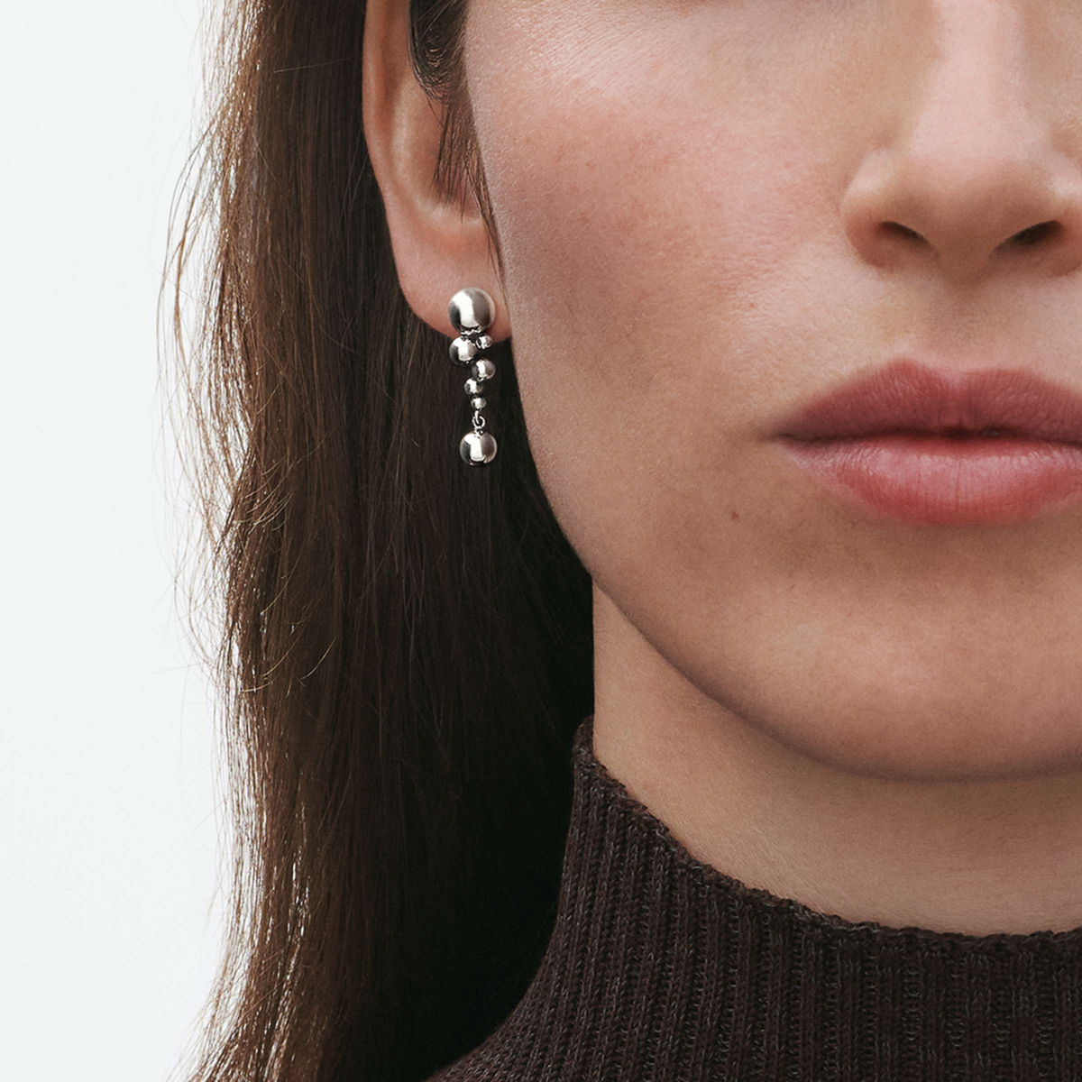 Georg Jensen Moonlight Grapes Small Silver Drop Earrings - Berry's Jewellers